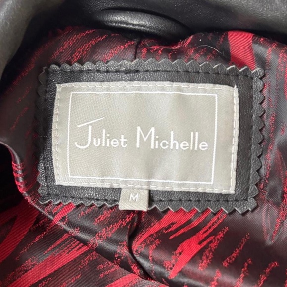 Women's Red & Black Leather Jacket - Picture 4 of 4